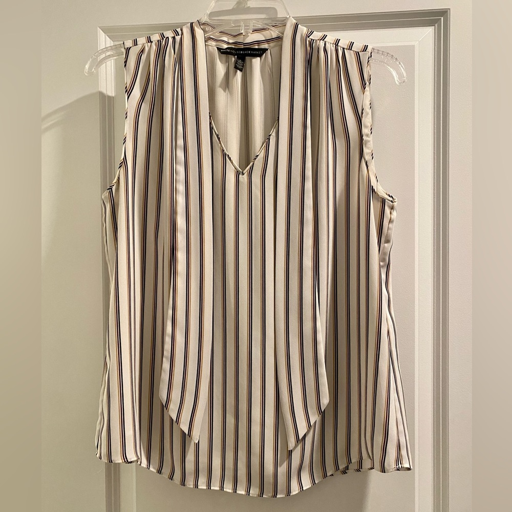White House Black Market striped blouse size 6